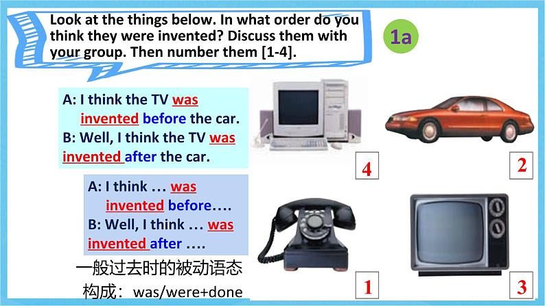 人教版英语九年级全册 Unit 6 When was it invented？ Section A 1a-2d 听说课课件第6页