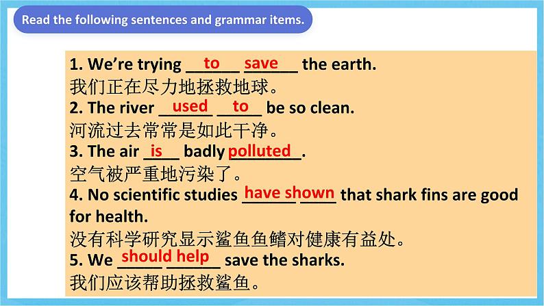 人教版英语九年级全册 Unit 13 We're trying to save the earth! Section A Grammar focus-4c 语法课 课件第8页