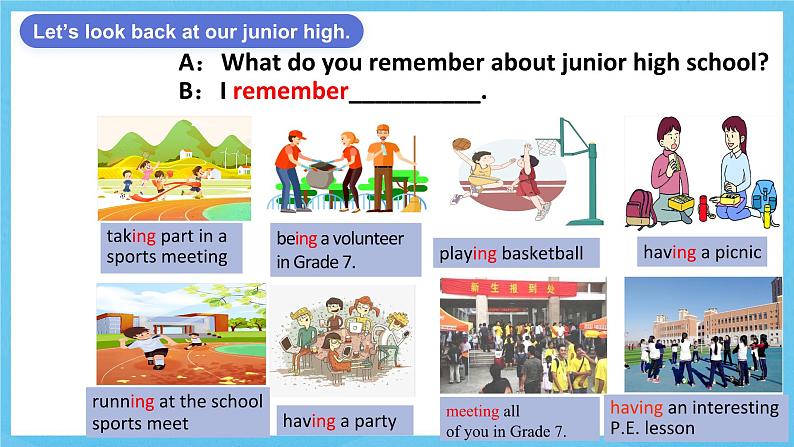 人教版英语九年级全册 Unit 14 I remember meeting all of you in Grade 7.   Section A 1a-2d 听说课课件第6页