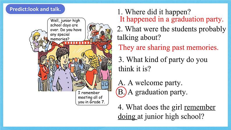 人教版英语九年级全册 Unit 14 I remember meeting all of you in Grade 7.   Section A 1a-2d 听说课课件第7页