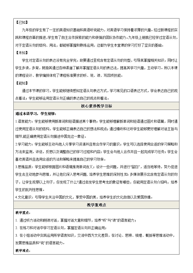 Unit 5 China and the world Section B 听说优质课（教学设计）仁爱科普九下第2页