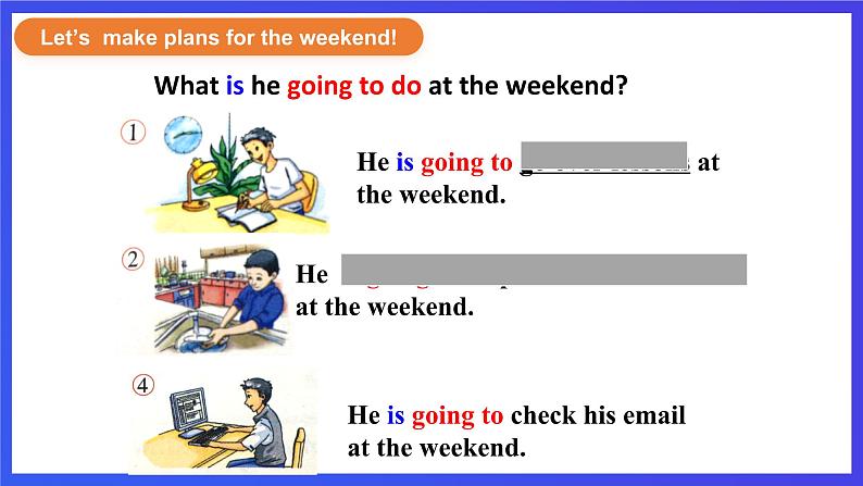 外研版英语七下 Module 3 Unit 1《What are you going to do at the weekends》课件第5页