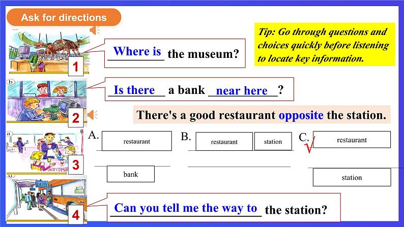 外研版英语七下 Module 6 Unit 1《Could you tell me how to get to the National Stadium》课件第7页