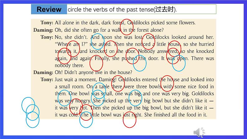 外研版英语七下 Module 8 Unit 2《Goldilocks hurried out of the house.》课件第1页