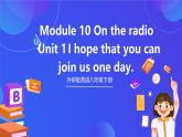 外研版英語八下 Module 10 Unit 1《I hope that you can join us one day》課件