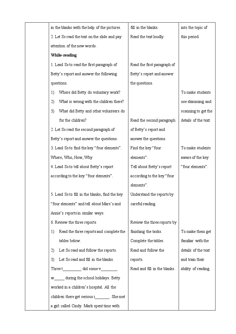 沪教牛津版（六三制）英语八下  Unit 1 《Helping those in need  》 第2课时Reading II+Listening  教案第2页