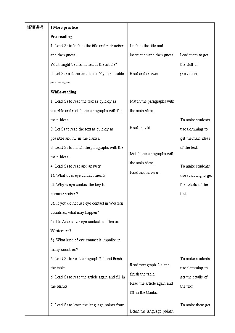 沪教牛津版（六三制）英语八下  Unit 2《 Body language》 第5课时More practice  教案第2页