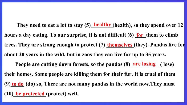 沪教牛津版（六三制）英语八下Unit 5 《save the endangered animals》period 2 reading II & Listening  课件第6页