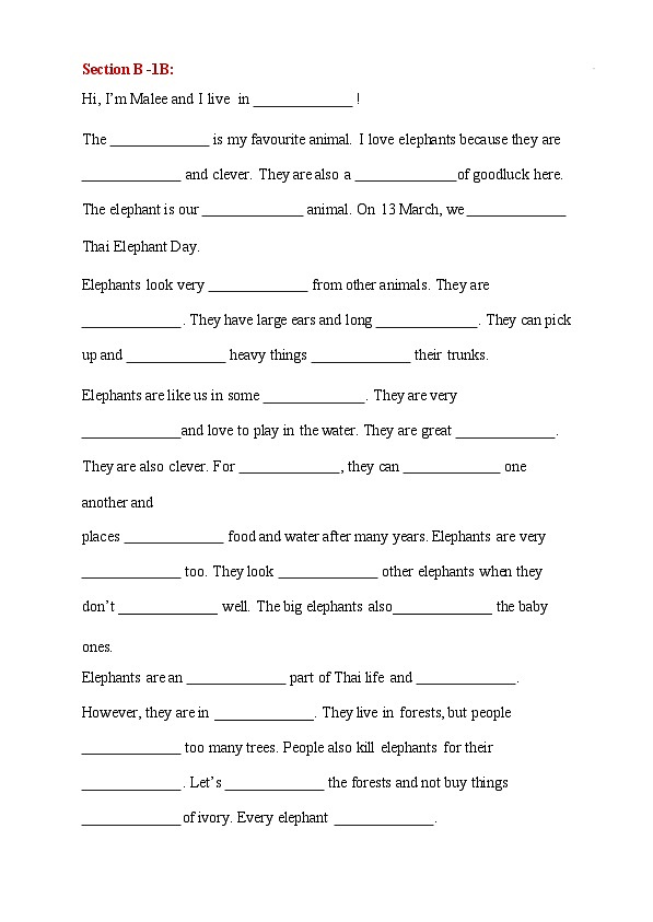 2024-2025学年 人教版七年级下册英语Unit1-2课文填挖空练习+答案第2页