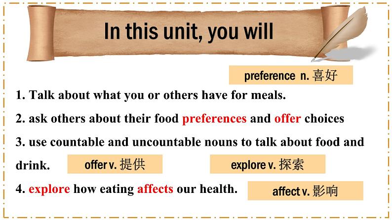 Unit 4 Eat Well 第1课时 Opening page-Section A（1a-1d）第5页