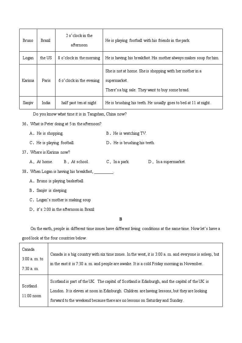 Unit 5 第4课时 Section B（1a-1d）（练习）第3页