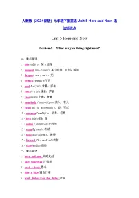 人教版（2024）七年级下册（2024）Unit 5 Here and Now学案设计