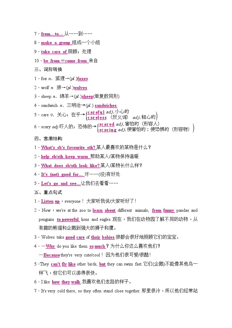 人教版（2024新版）七年级下册英语Unit 1 Animal Friends语法知识点第2页