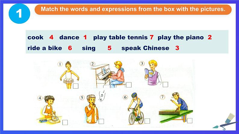 外研版(新标准)英语七下 Module 2 Unit 1《I can play the piano》课件第7页