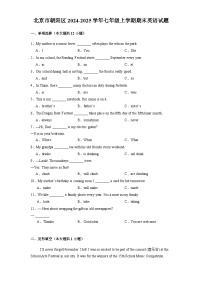 北京市朝阳区2024-2025学年七年级上学期期末 英语试题（含解析）