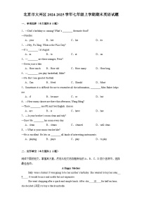 北京市大兴区2024-2025学年七年级上学期期末 英语试题（含解析）