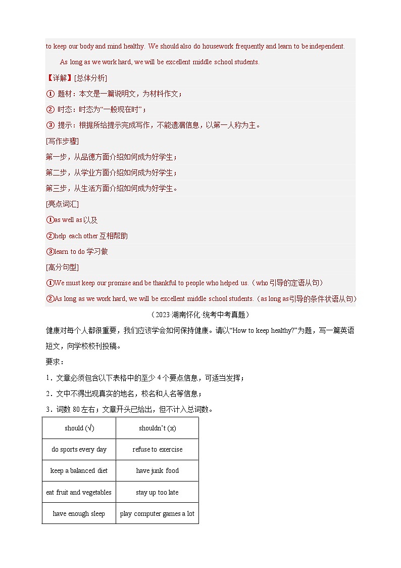 第九十七讲-百日打卡-作文2（解析版）第2页