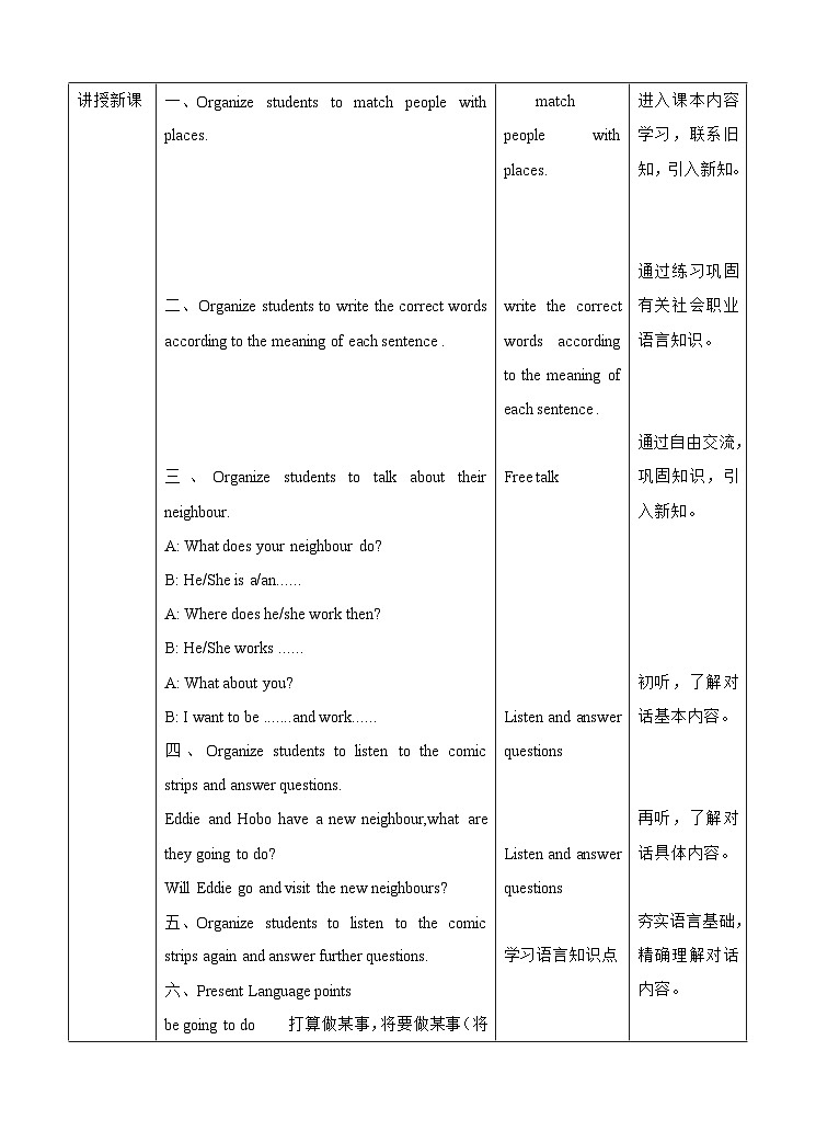 牛津译林版英语七下Unit2 Neighbours第一课时 Welcome to the unit 教案第2页