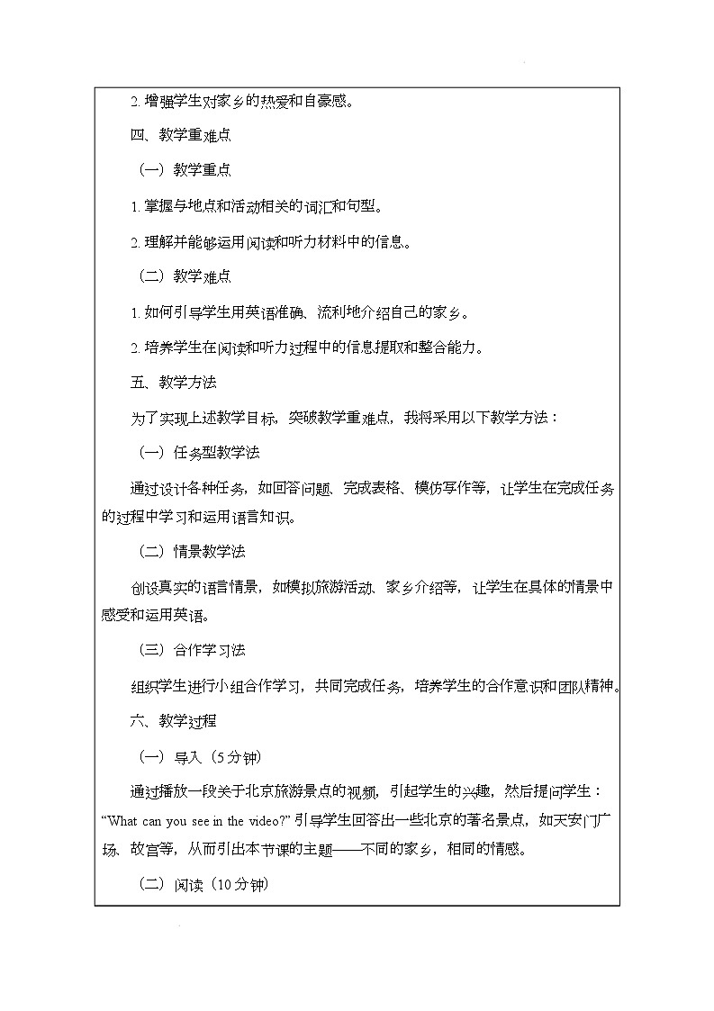 译林版（2024）初中英语七年级下册 Unit 3 My HometownIntegration 说课稿第2页