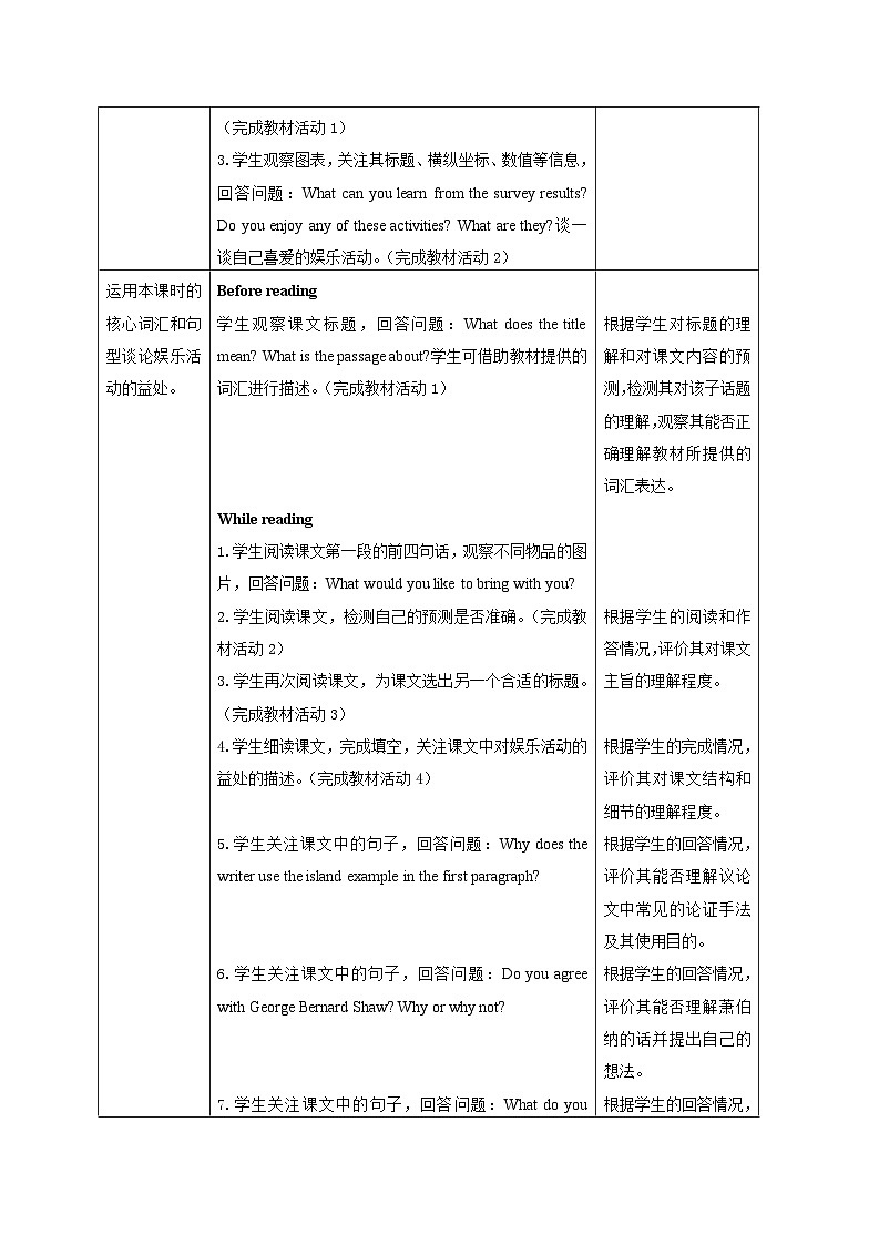 外研版（2024）七年级下册Unit 4 The art of having fun教学设计（6课时）（表格式）第2页