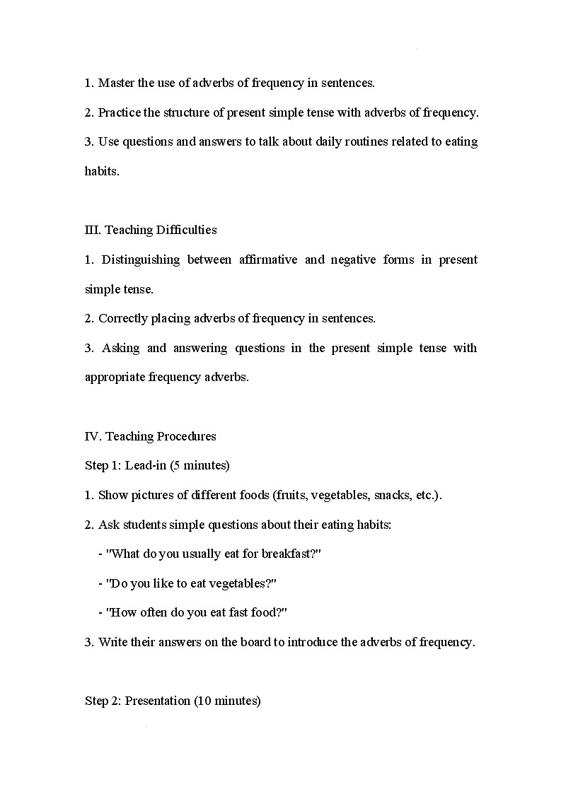 新人教版英语七年级下册 Unit 4 Eat Well Section A Grammar Focus教案第2页
