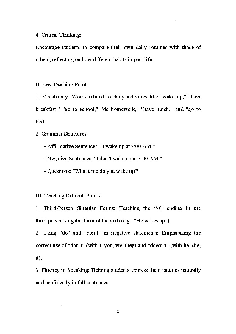 新人教版英语七年级下册 Unit 5 Here and Now Section A 2a-2e教案第2页