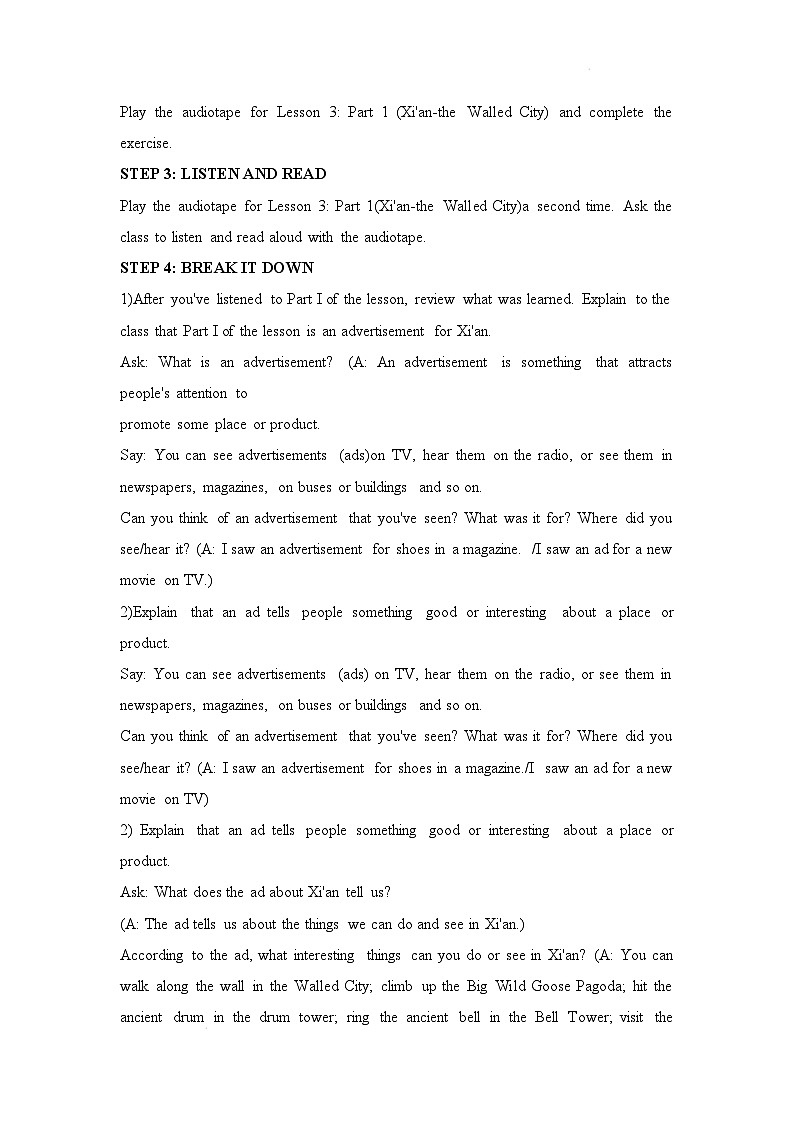 2024-2025学年冀教版英语七年级下册 Unit 1 A Trip to the Silk Road.Lesson3 教学设计第2页