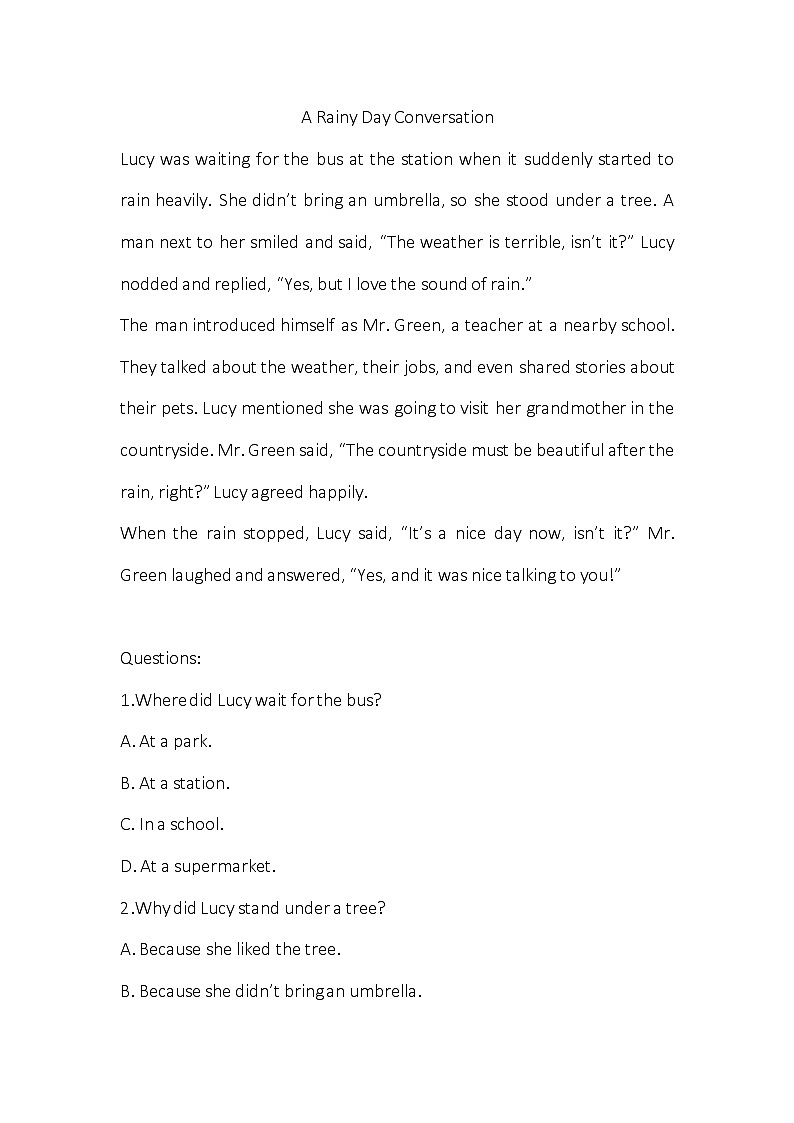 鲁教版初中英语五四制八年级下册Unit 2 It's a nice day, isn't it 同步复习卷第3页