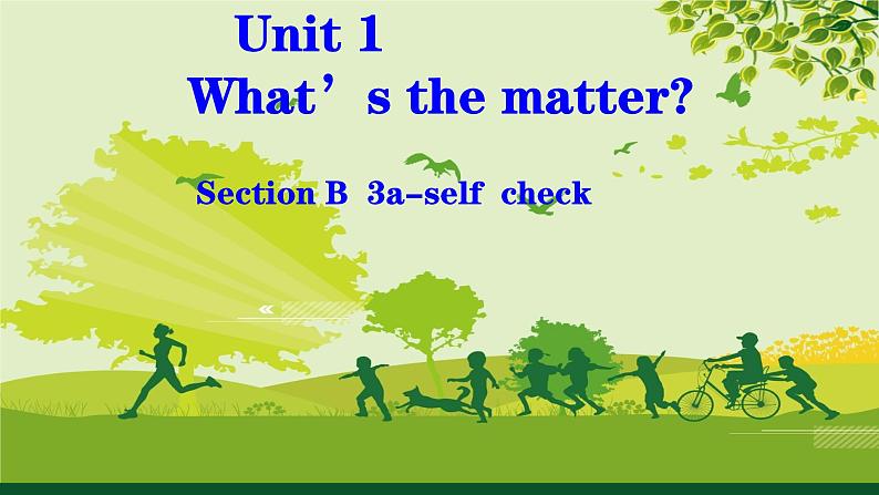 人教版（2024）八下英语Unit 1 What’s the matter_ Unit 1 Section B 课件第1页