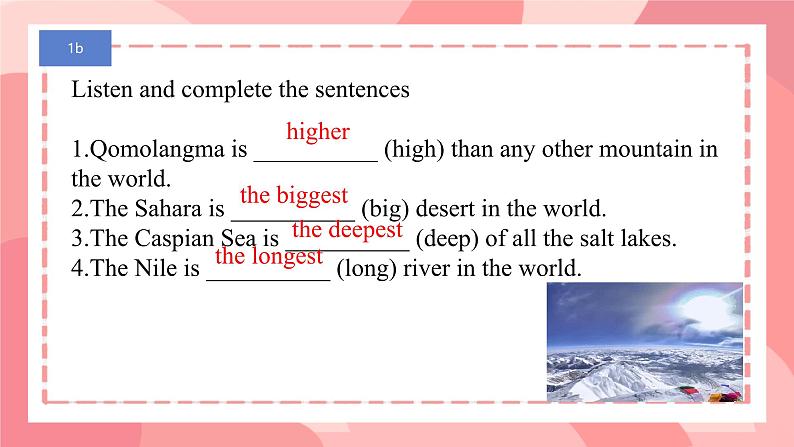 人教版（2024）八下英语Unit 7 What’s the highest mountain in the world？Section A 课件第5页