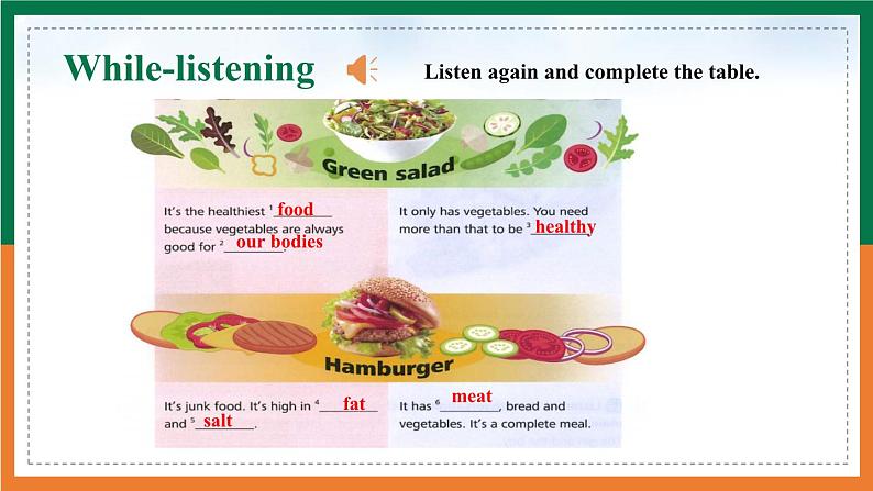 【公开课听说课件】Unit 3 Food matters Developing ideas Listening&speaking 新教材2025外研版七下英语第8页