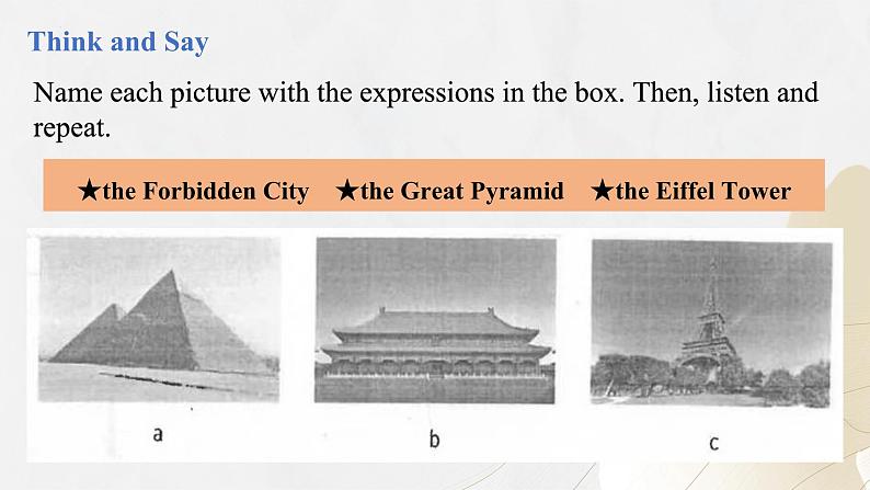 【核心素养】北师大版英语七年级下册 Unit 4 Landmarks Topic Talk  同步课件第4页