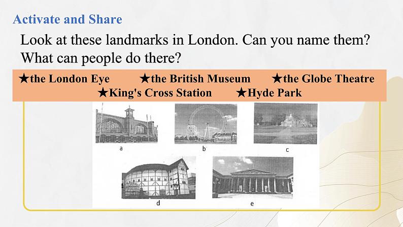 【核心素养】北师大版英语七年级下册 Unit 4  Landmarks  Lesson 2 Exploring London 同步课件第4页