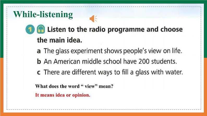 【公开课听说课件】Unit 1 The secrets of happiness Developing ideas Listening&speaking 新教材2025外研版七下英语第7页