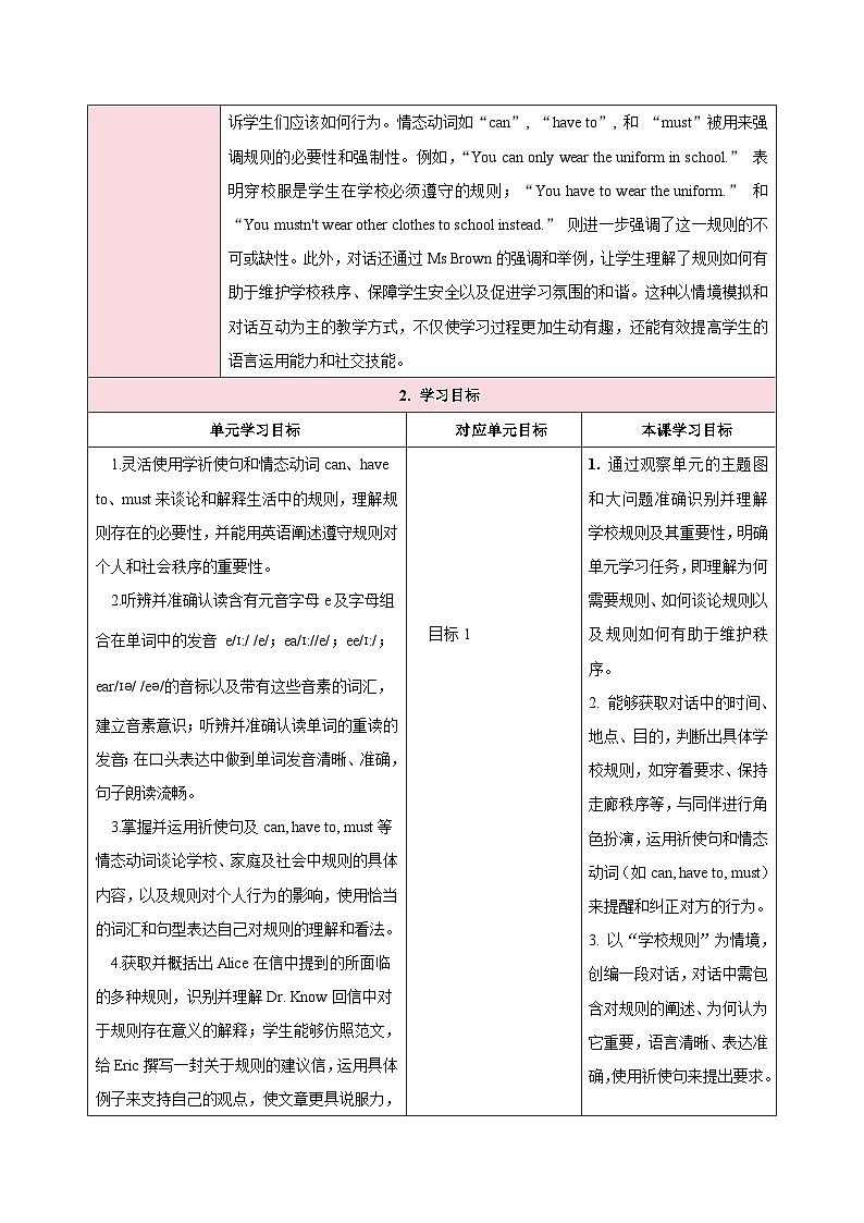 人教版（2024）英语七年级下册 Unit 2 No Rules, No Order第一课时（Section A Opening page—1e）（教学设计）第2页