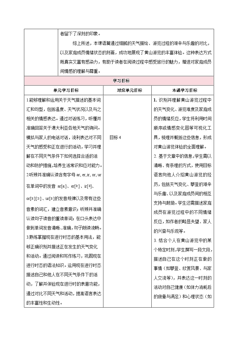 人教版（2024）英语七年级下册 Unit 6 Rain or Shine第四课时Section B 1a-1b（教学设计）第2页