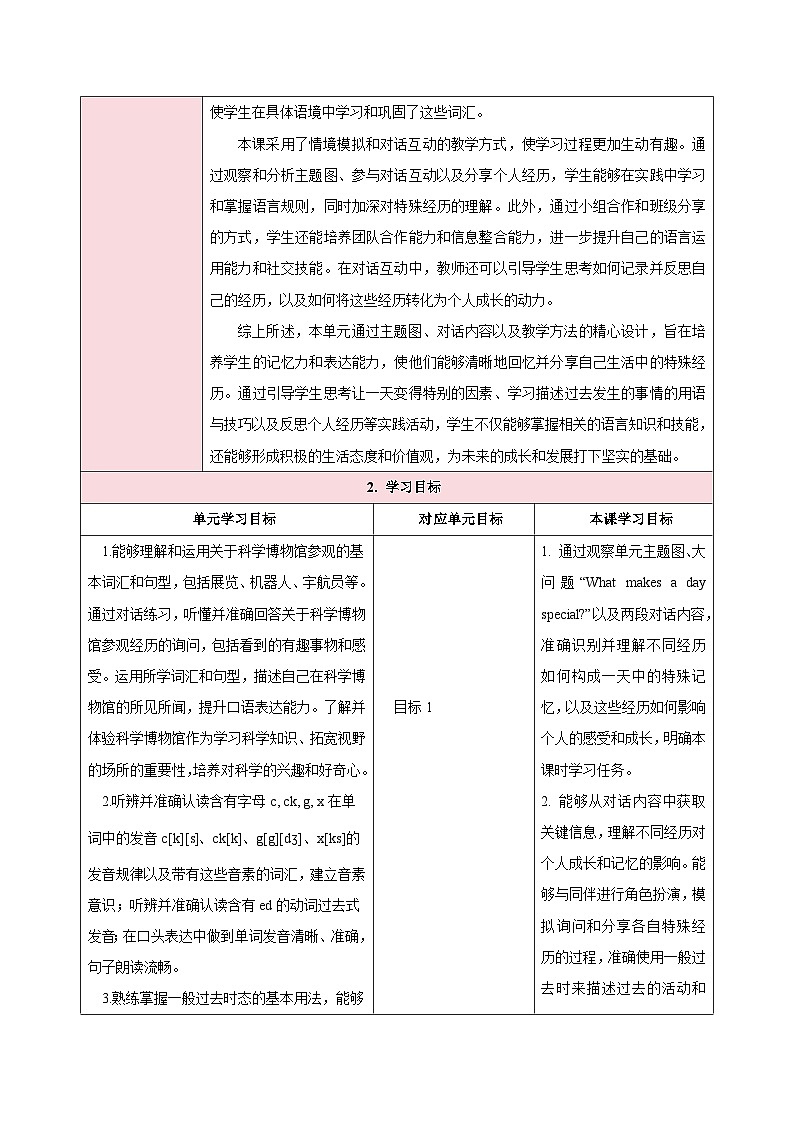 人教版（2024）英语七年级下册 Unit 7 A Day to Remember 第一课时Section A 1a—1d （教学设计）第2页