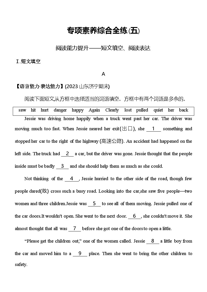 05-专项素养综合全练(五)第1页