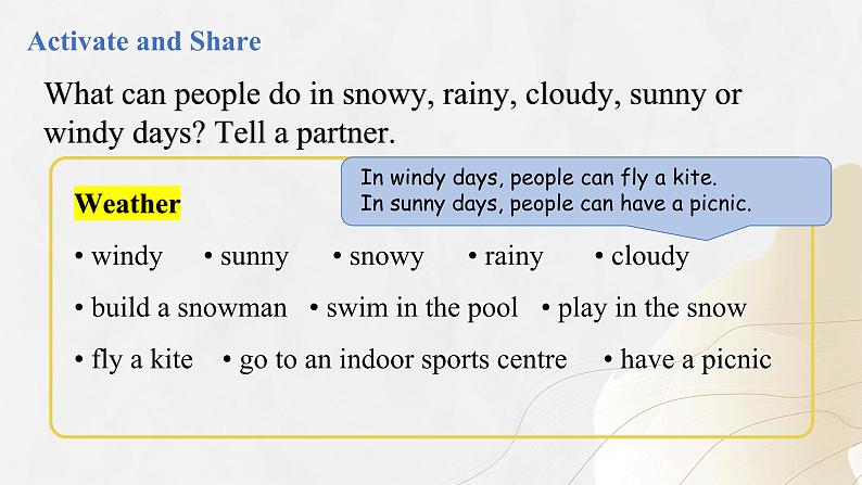 【核心素养】北师大版英语七年级下册 Unit 3  Rain or Shine  Lesson 1 Whatever the Weather 同步课件第4页