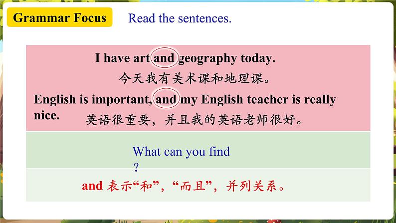 Unit4 My favorite subject!  SectionA  Grammar focus第8页