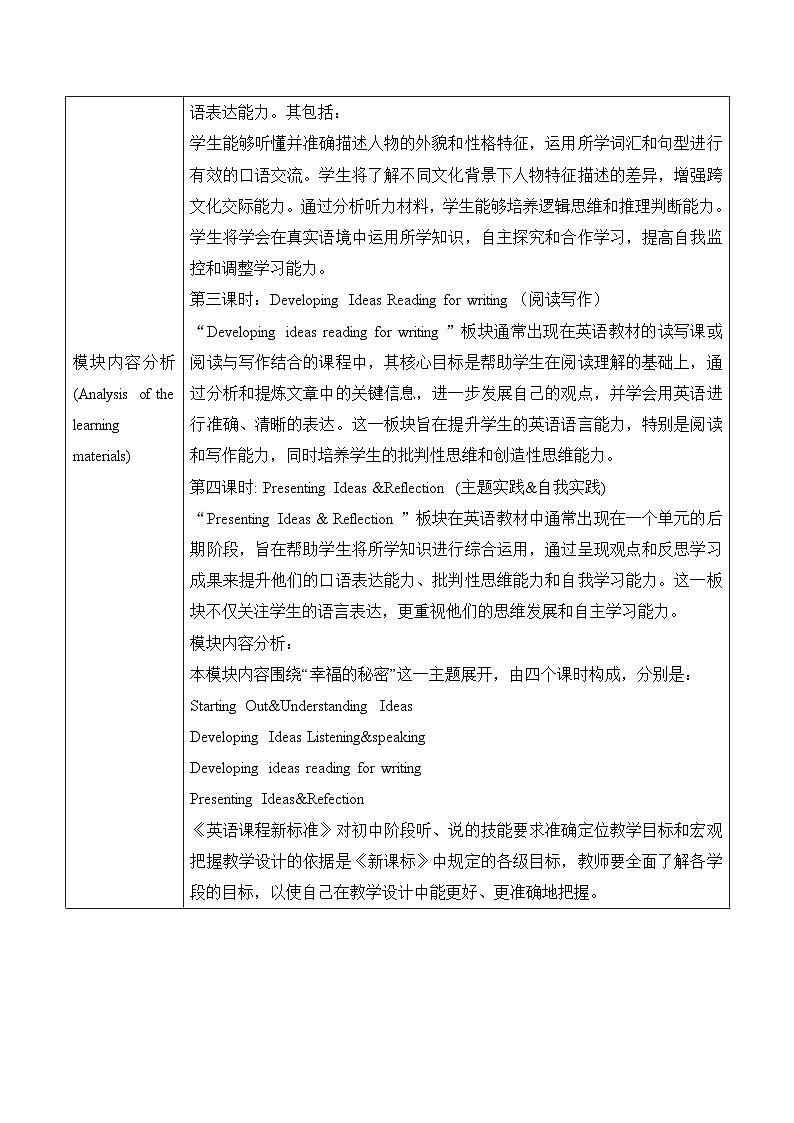 外研版七年级下册 Unit1The secrets of happiness大单元教学设计第二课时Developing ideas(Listening&speaking)第2页