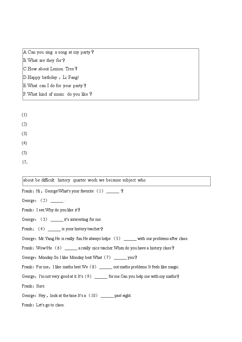 2024-2025学年湖北省荆州市沙市区七年级（上）期末英语试卷（含详细答案解析）第3页