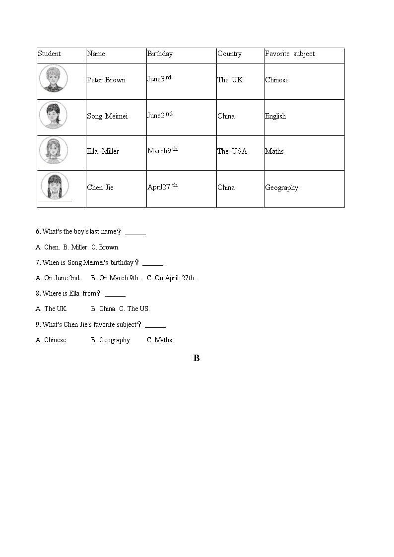 2024-2025学年贵州省贵阳市白云区七年级（上）期末英语试卷（含详细答案解析）第2页