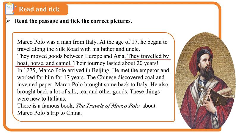 Unit 1 Lesson 6 Marco Polo and the Silk Road 课件  冀教版（2024）七年级下册第6页