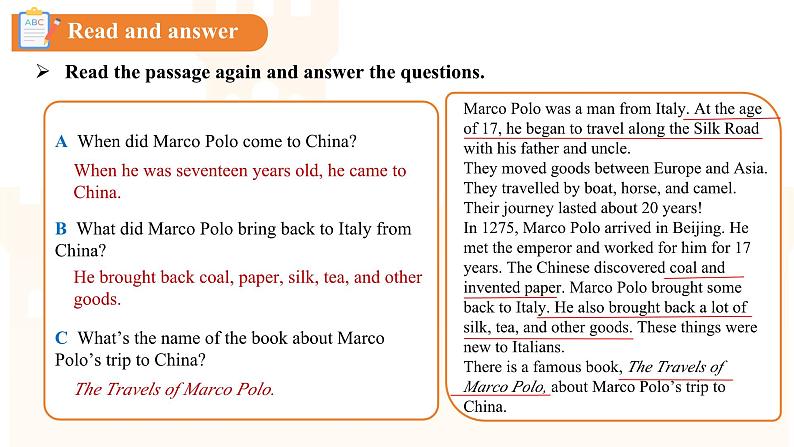 Unit 1 Lesson 6 Marco Polo and the Silk Road 课件  冀教版（2024）七年级下册第7页