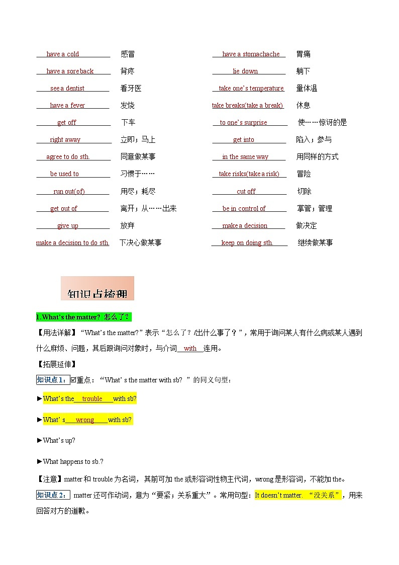 人教版八年级下册英语Unit 1知识点梳理及语法讲义（教师版）第3页