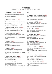 2025中考英语必考高频词汇例句版学案