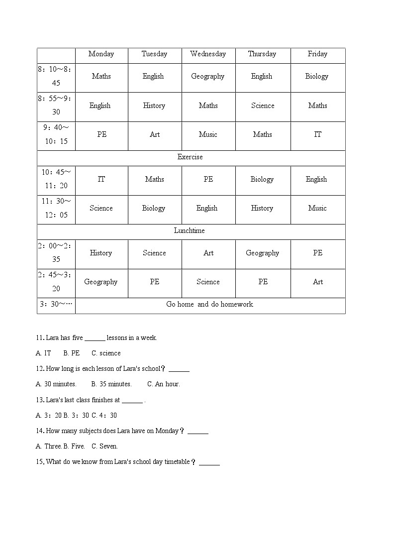 2024-2025学年四川省成都市武侯区七年级（上）期末英语试卷(含详细答案解析)第2页