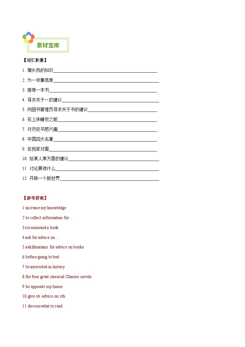 Unit 4 A good read-【同步写作课】2023-2024学年八年级英语下册单元写作深度指导（牛津译林版）（教师版）第2页