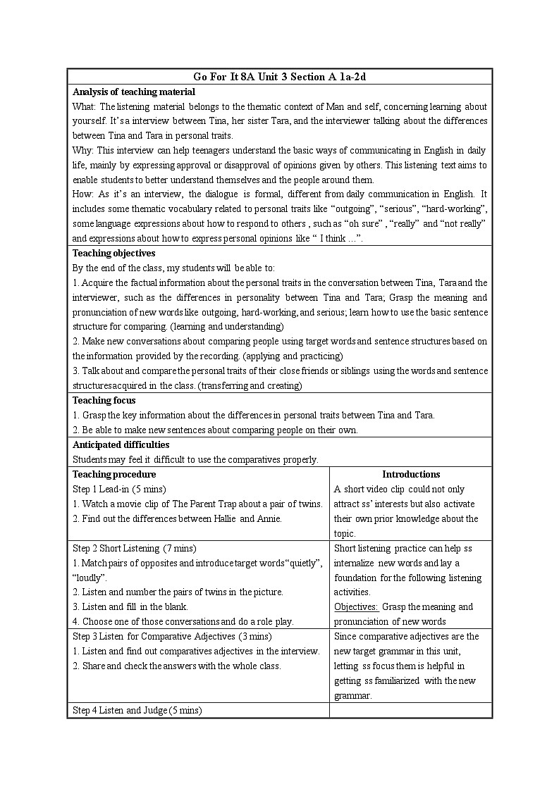 Unit 3 Could you please clean your room Section A 1a-2d 教案 人教版英语八年级下册第1页